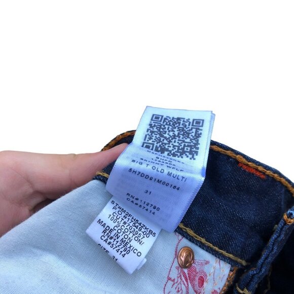 Vintage True Religion Jeans Size 31 SKINNY BIG T Blue - Picture 2 of 6